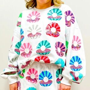 Queen of Sparkles Colorful Sequin Sweatshirt